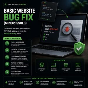 Basic Website Bug Fix (Minor Issues)